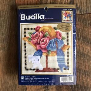 Bucilla Victorian Hat Needlepoint 4821 New in pkg 5” x 5” Barbara Baatz